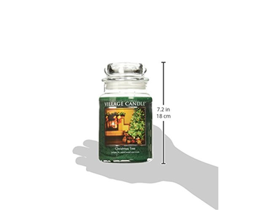 Village Candle Christmas Tree Large Glass Apothecary Jar Scented Candle