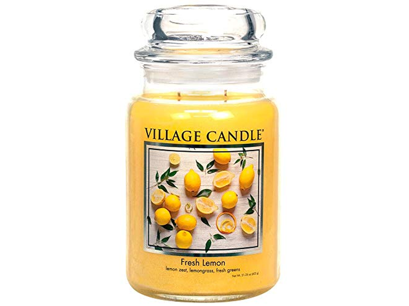 Village Candle Fresh Lemon Large Apothecary Jar Scented Candle