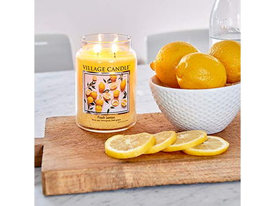 Village Candle Fresh Lemon Large Apothecary Jar Scented Candle