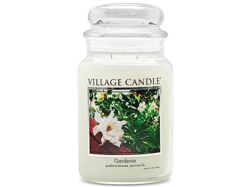 Village Candle Gardenia Large Glass Apothecary Jar Scented Candle