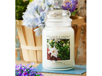 Village Candle Gardenia Large Glass Apothecary Jar Scented Candle