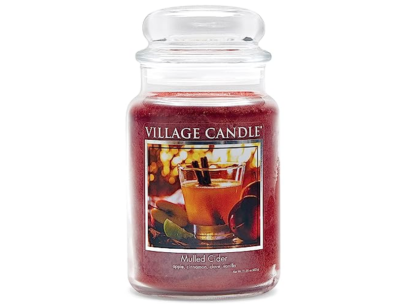 Village Candle Mulled Cider Large Glass Apothecary Jar Scented Candle