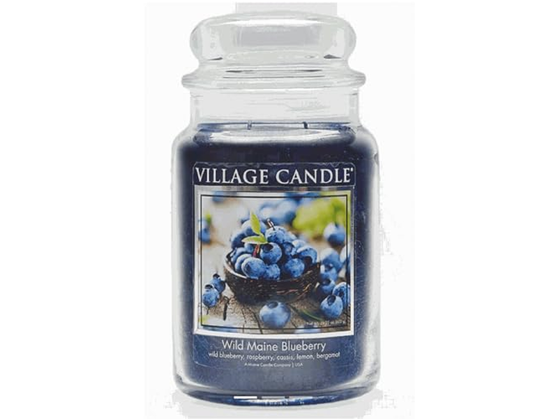 Village Candle Wild Maine Blueberry Large Glass Apothecary Jar Scented Candle
